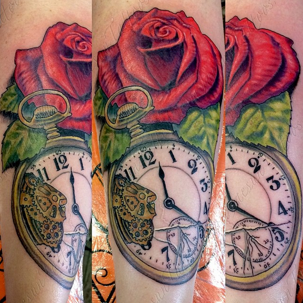 alice in wonderland pocket watch tattoo